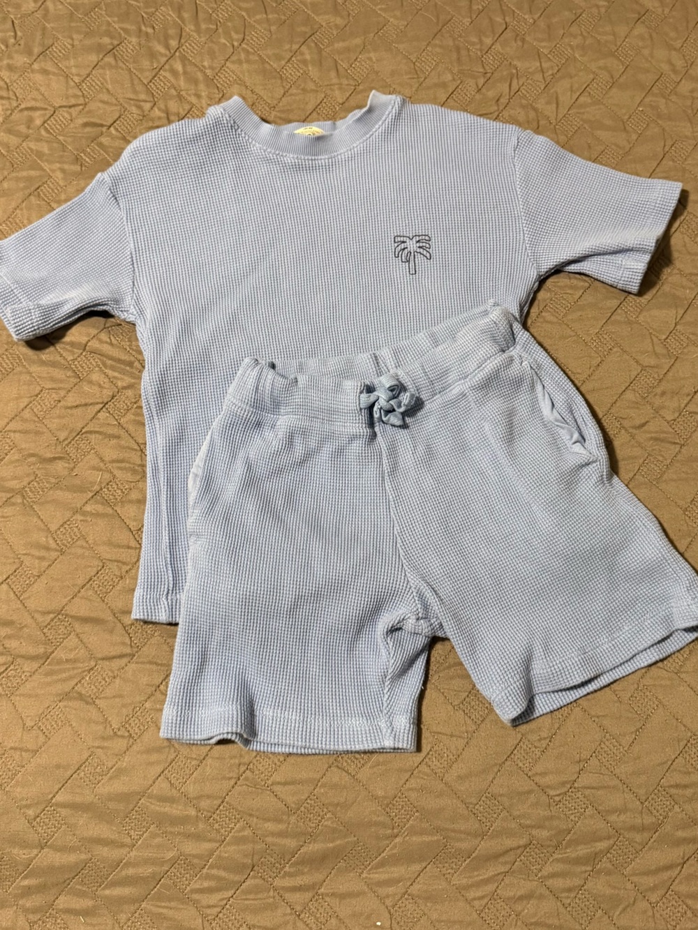 H&M Light Blue Waffle Knit Toddler Top